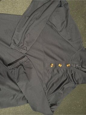 SHEIN Navy Lightweight Hoody Shirt with Buttons
